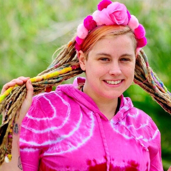 Hooded Short Sleeve Tie Dye Tee with Front Pocket - Unisex - Bella Canvas - Picture 2 of 6